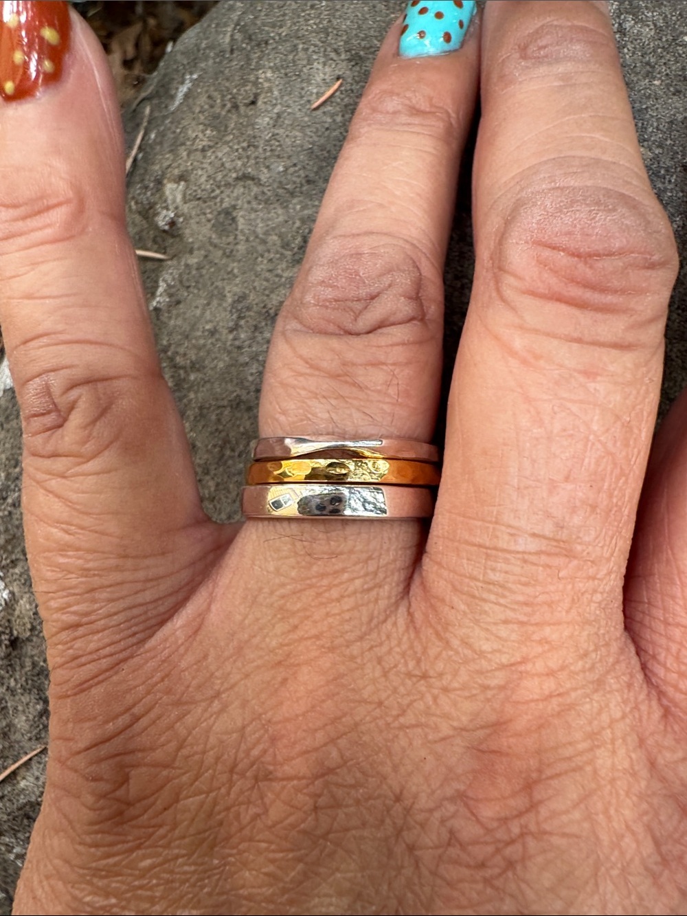Sundance Mixed Metal Stacked Rings in Gold and Silver